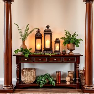 Under a Console Table