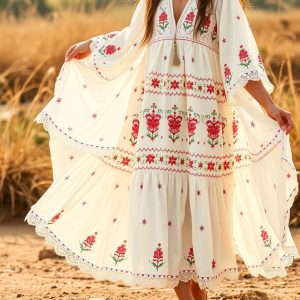 White Embroidered Dress