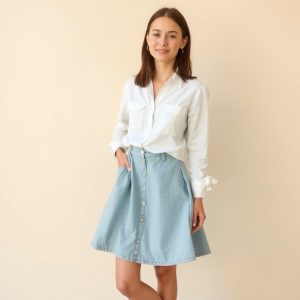 Button-Down Shirt and Ballet Flats