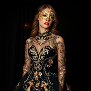 Classic Black and Gold Gown