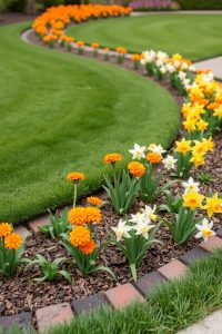 Flower Bed Borders Around the Lawn