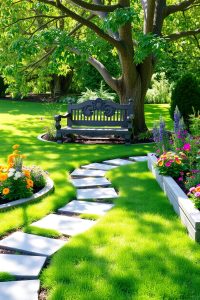 Mix of Grass and Garden Beds