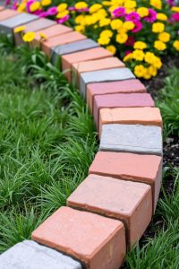 Brick Edging from Recycled Bricks