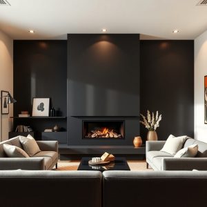 Go Bold with a Black Fireplace Wall