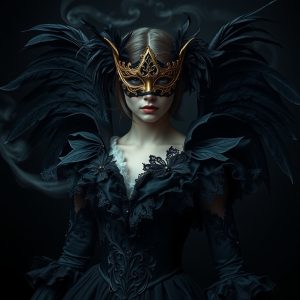 Mysterious Dark Angel Masquerade Outfit