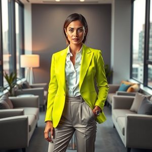 Neon Blazer for Bold Office Style