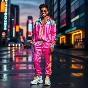 Neon Tracksuit Street Style