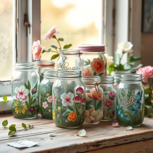 Painted Glass Jars