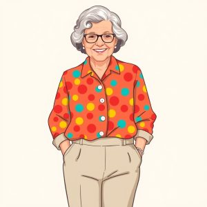 Polka Dot Blouse and Slacks