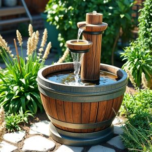 Recycled Wine Barrel Fountain