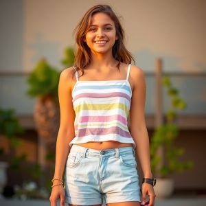 Striped Tank Top and Sandals