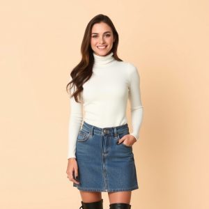 Turtleneck and Knee-High Boots