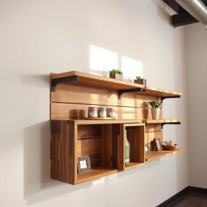Wall-Mounted Crate Shelves