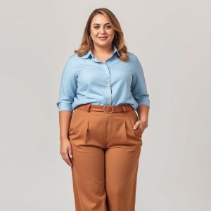 Button-Up Shirt and Paperbag Pants