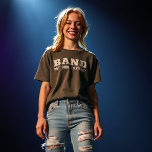 Classic Band Tee and Ripped Jeans