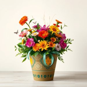 Decorated Flower Pot
