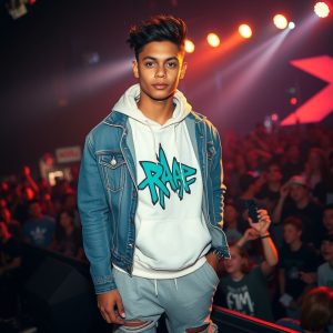 Denim Jacket, Hoodie, and Joggers