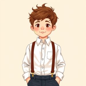 Dress Shirt with Suspenders (For Boys)