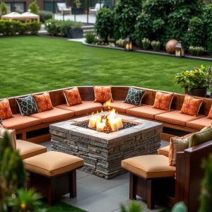 Fire Pit with Built-In Seating