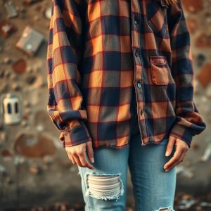 Flannel Shirt and Ripped Jeans