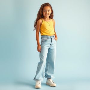 Layered Tank Tops with Wide-Leg Jeans