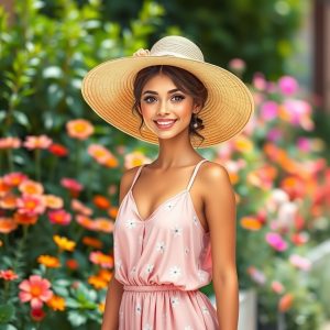 Romper with Straw Hat