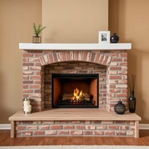 Simple Brick Accent Fireplace