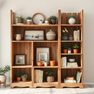Wooden Crate Shelves