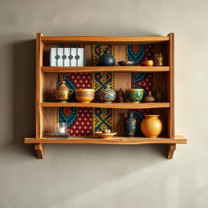 African Mudcloth Pattern Shelf