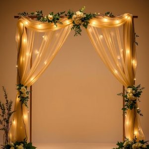 Fabric and Fairy Light Arch