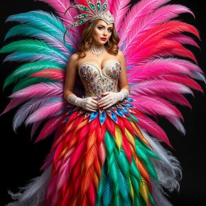 Feathered Showgirl Costume