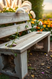 Block Bench with Planters
