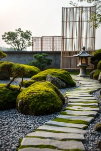 Zen Rock Garden with Pathways