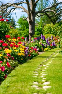 Grass Path with Stone Borders
