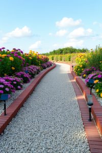 Gravel Pathway with Stone Edging