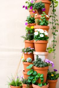 Tiered Clay Pot Stand