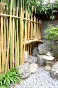 Zen Garden with Bamboo Elements