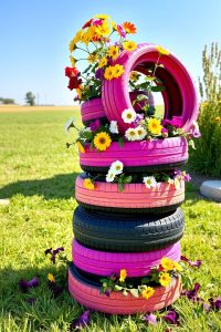 Painted Tire Planters