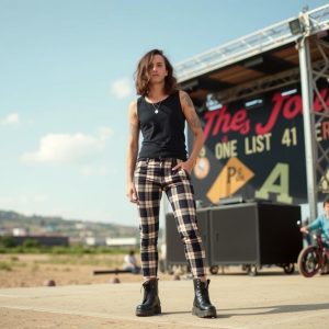 Grunge-Inspired Plaid Pants and Tank Top