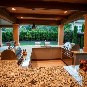 L-Shaped Outdoor Kitchen for diy outdoor kitchen ideas