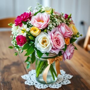 Mason Jar Flower Centerpiece