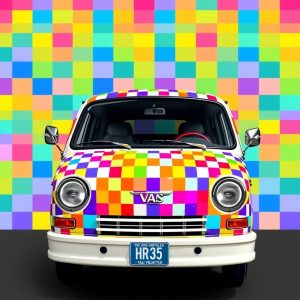 Rainbow checkerboard pattern