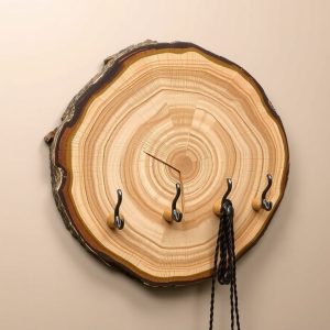 Rustic Log Slice Hat Rack