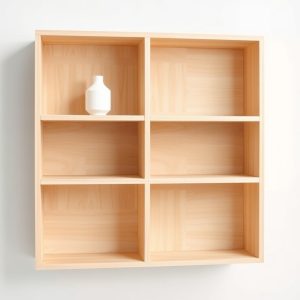 Scandinavian Box Shelf with Birch Veneer