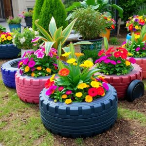 Tire Planters for Flowers