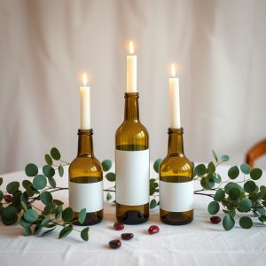 Wine Bottle Candle Holders