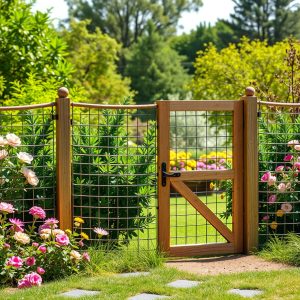 Wire and Wood Frame Fence