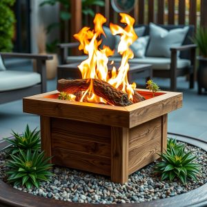 Wood Planter Fire Pit
