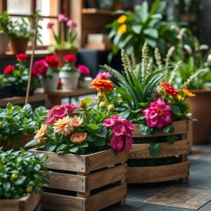 Wooden Crate Planters