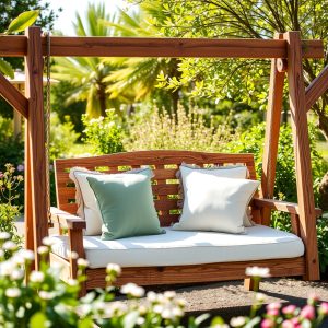 Wooden Swing Bed